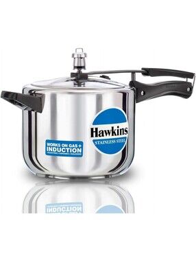 79$ Hawkins Stainless Steel 5.0 Litre Pressure Cooker Silver Black